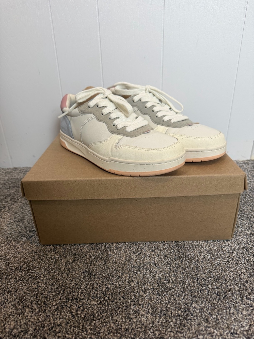 Madewell Cream, Light Pink & Gray Low-Top Sneakers